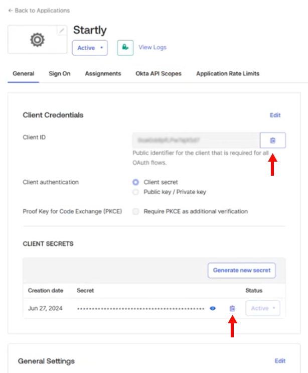 Copy Client ID and Client Secret